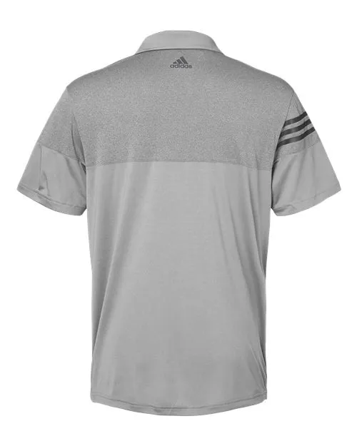 adidas Men's Heathered 3-Stripes Colorblock Polo