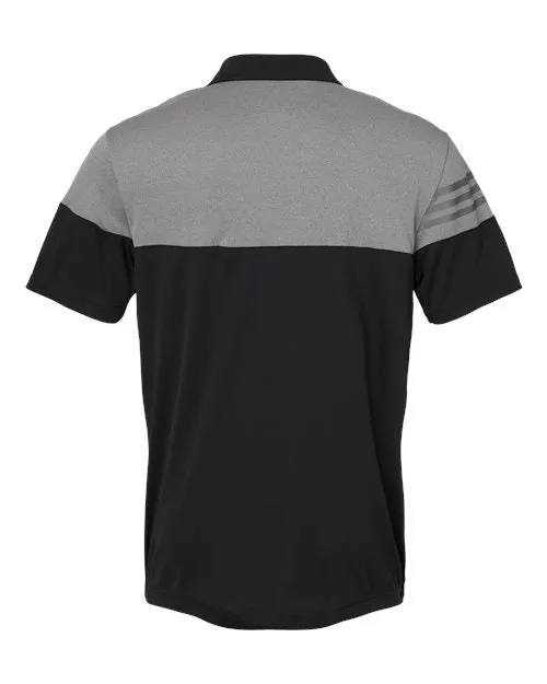 adidas Men's Heathered 3-Stripes Colorblock Polo