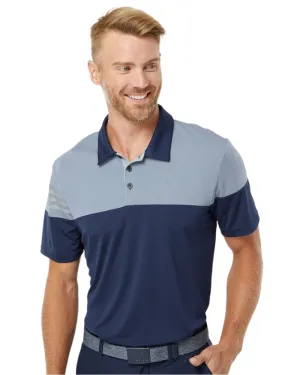 adidas Men's Heathered 3-Stripes Colorblock Polo