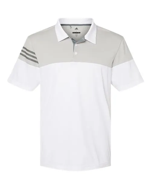 adidas Men's Heathered 3-Stripes Colorblock Polo