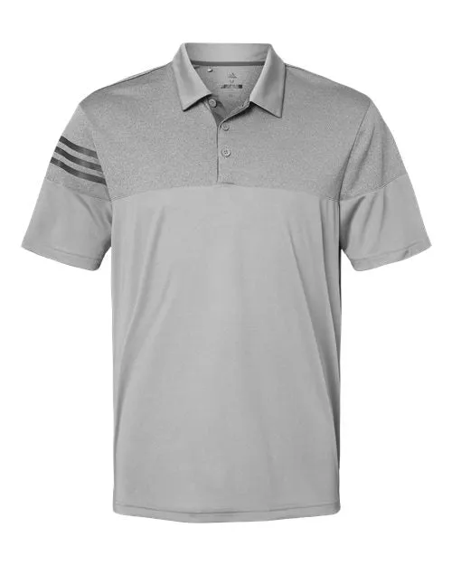 adidas Men's Heathered 3-Stripes Colorblock Polo