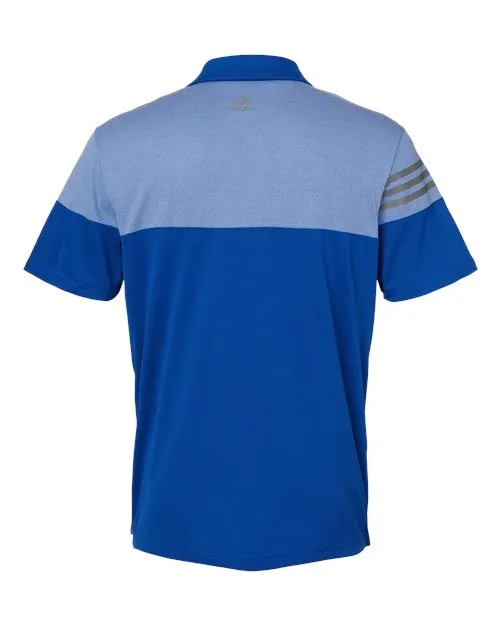 adidas Men's Heathered 3-Stripes Colorblock Polo