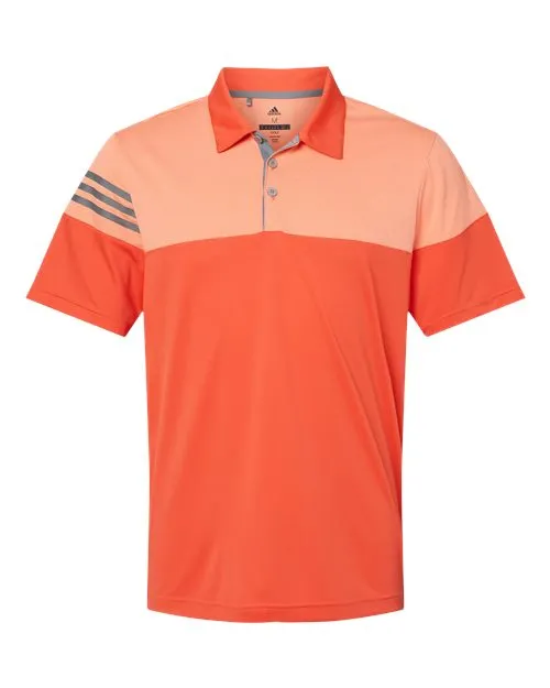 adidas Men's Heathered 3-Stripes Colorblock Polo