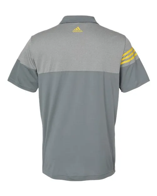 adidas Men's Heathered 3-Stripes Colorblock Polo