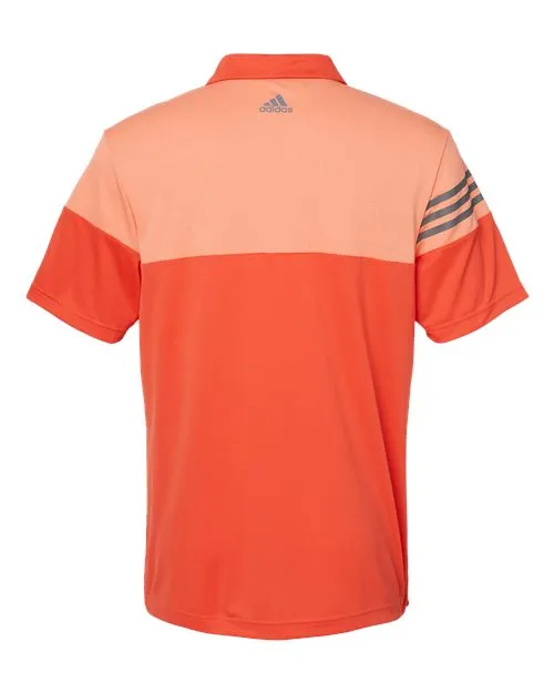 adidas Men's Heathered 3-Stripes Colorblock Polo