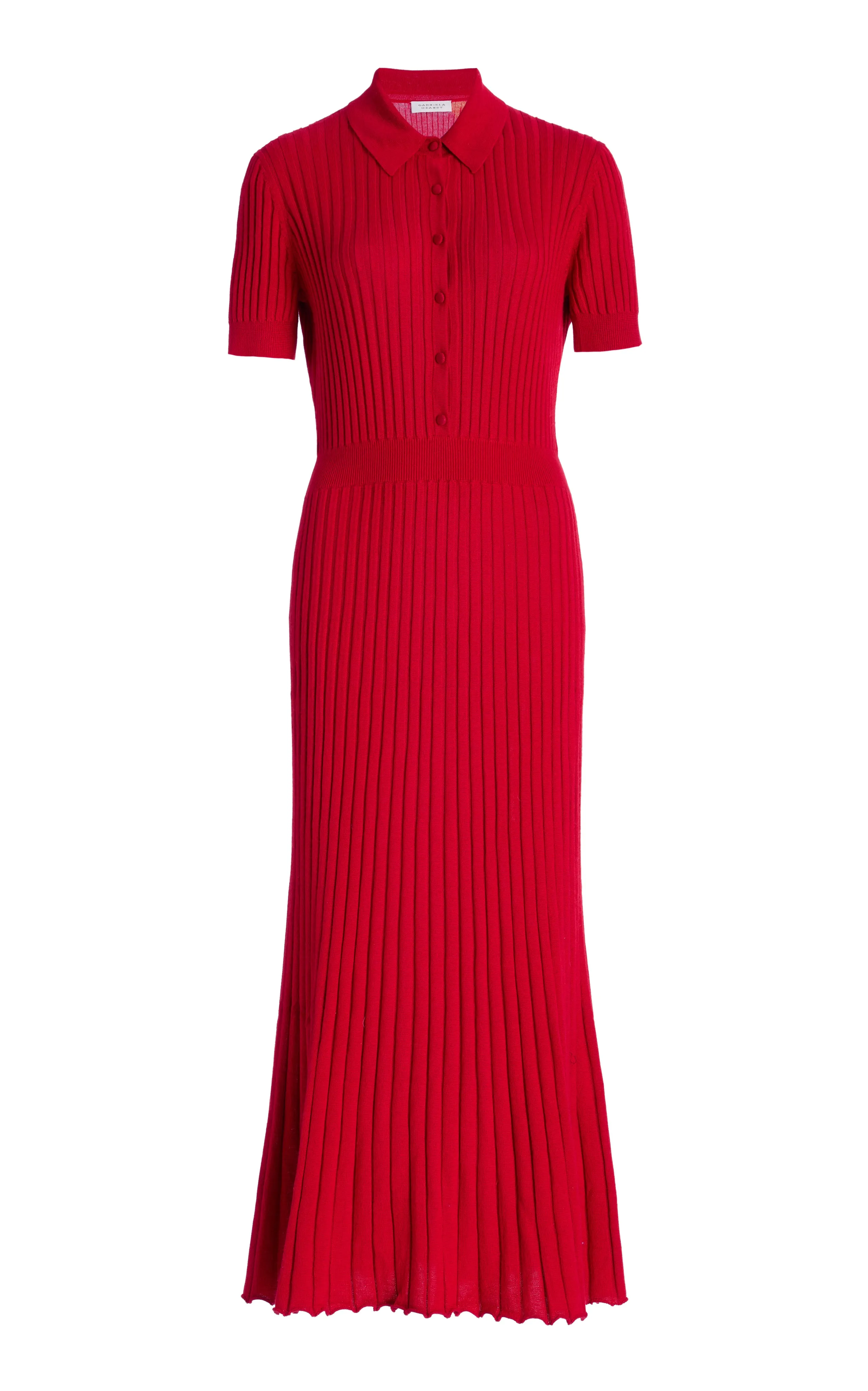 Amor Knit Midi Dress in Scarlet Red Cashmere Silk