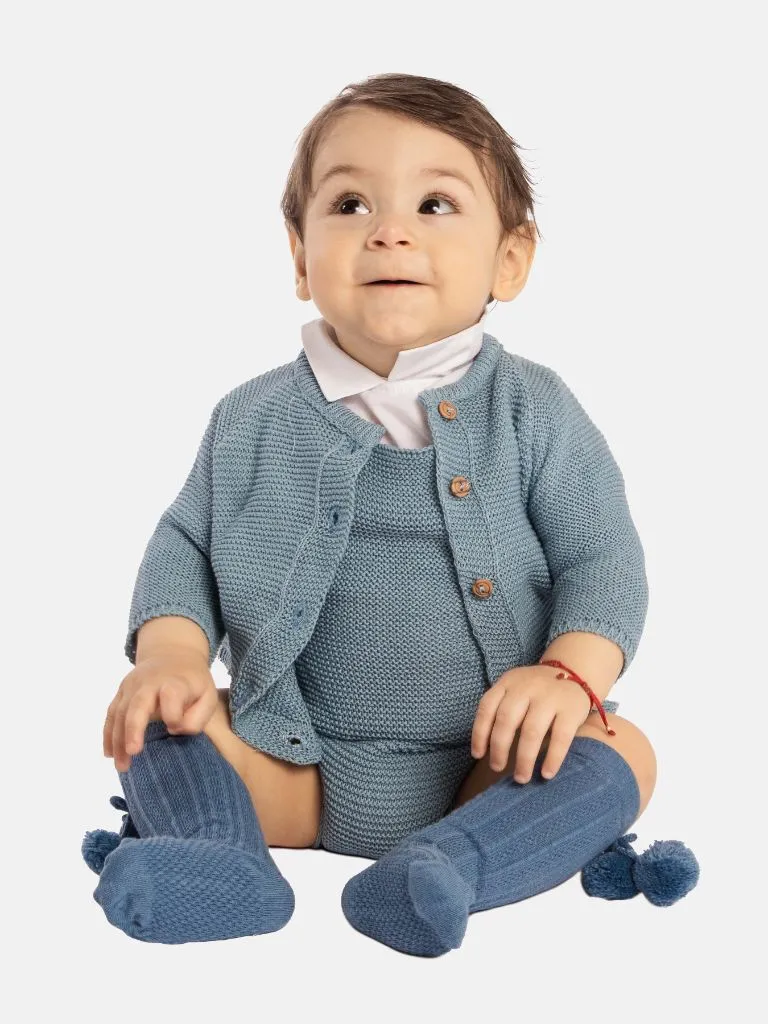 Baby Boy Noah Collection 2-piece Spanish Knitted Set-Blue