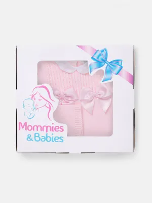 Baby Girl Grow 2-piece with Bow Gift Box Set - Baby Pink