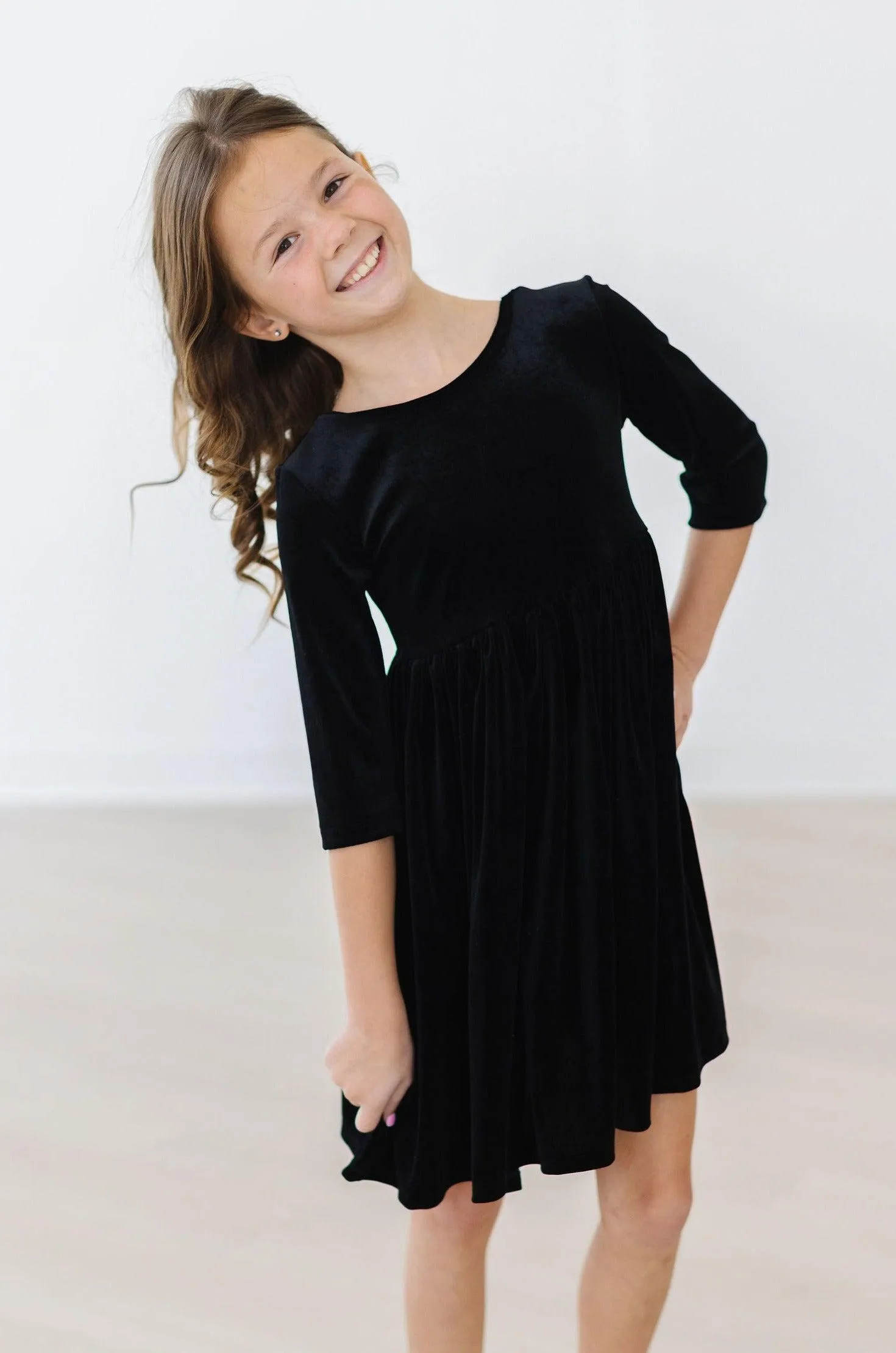 Black Velvet Twirl Dress