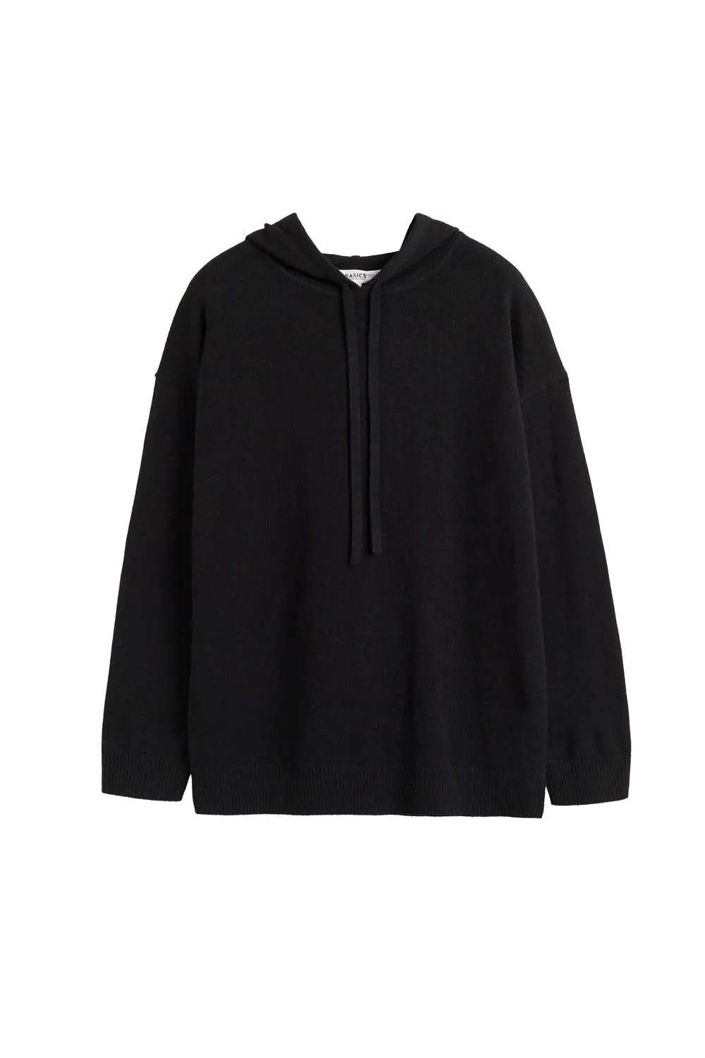 Black Wool-Cashmere Relaxed Hoodie