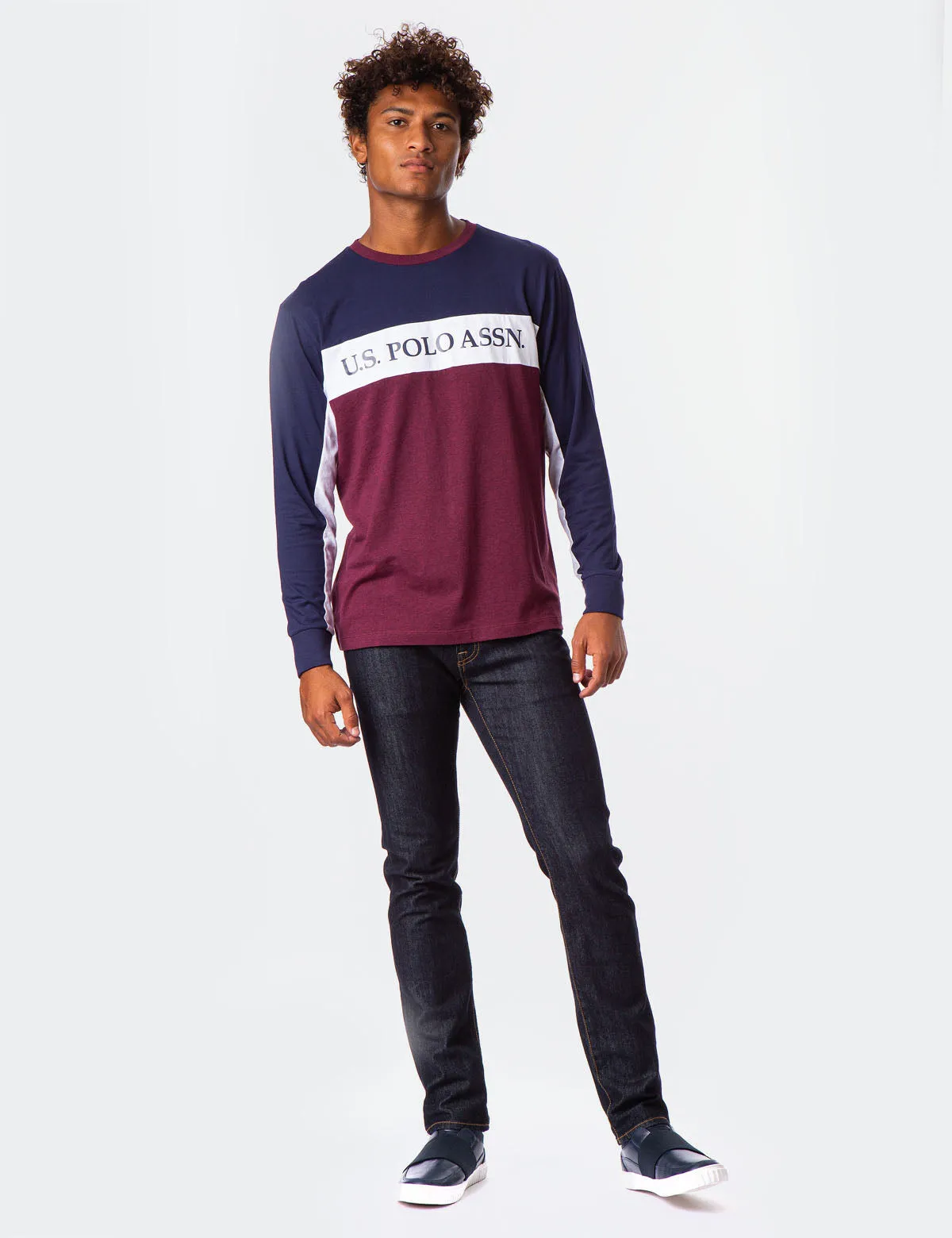 BLOCKED LOGO LONG SLEEVE SHIRT