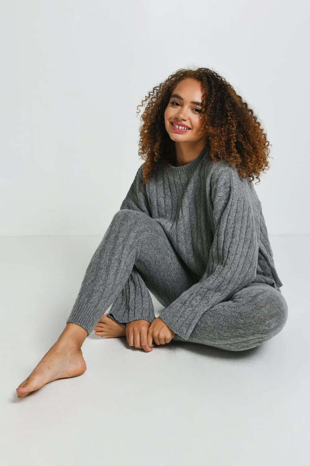 Cable Knit Set - Grey