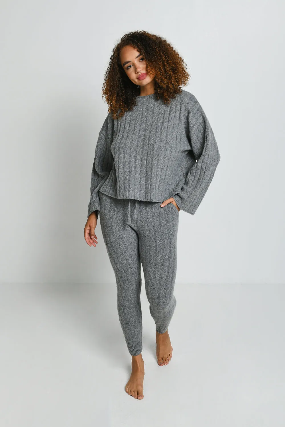 Cable Knit Set - Grey