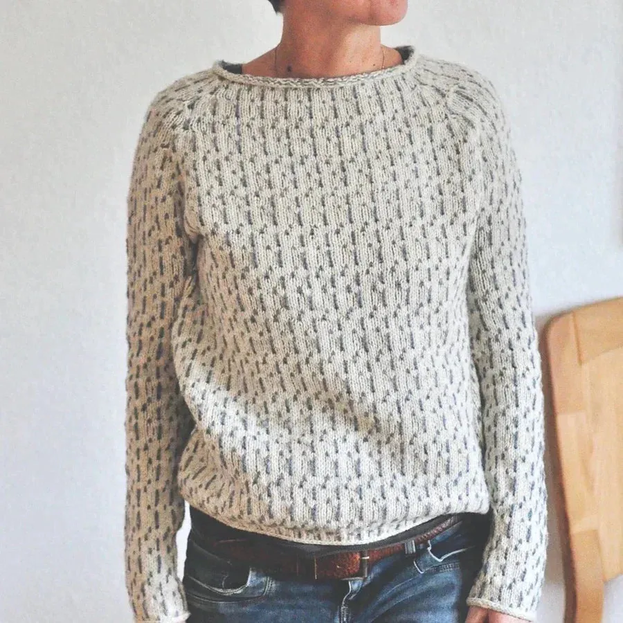 Casual Knitted Cotton O-neck Sweater for Women | Ideal for Autumn