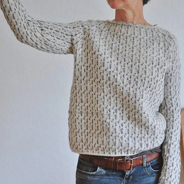 Casual Knitted Cotton O-neck Sweater for Women | Ideal for Autumn