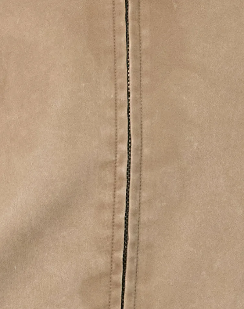 Catalin Jacket In Worn PU Sand