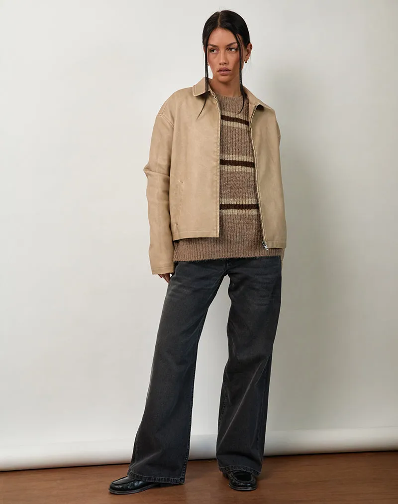 Catalin Jacket In Worn PU Sand