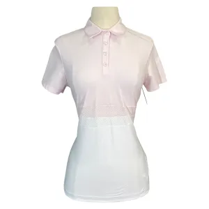 Cavalleria Toscana Perforated Stripe Polo in Pink/White - Women's XS