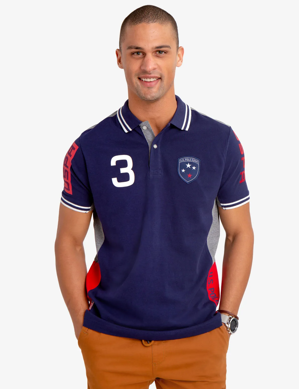 COLORBLOCK PATCH POLO SHIRT