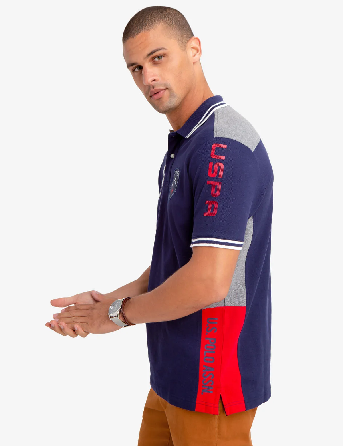 COLORBLOCK PATCH POLO SHIRT