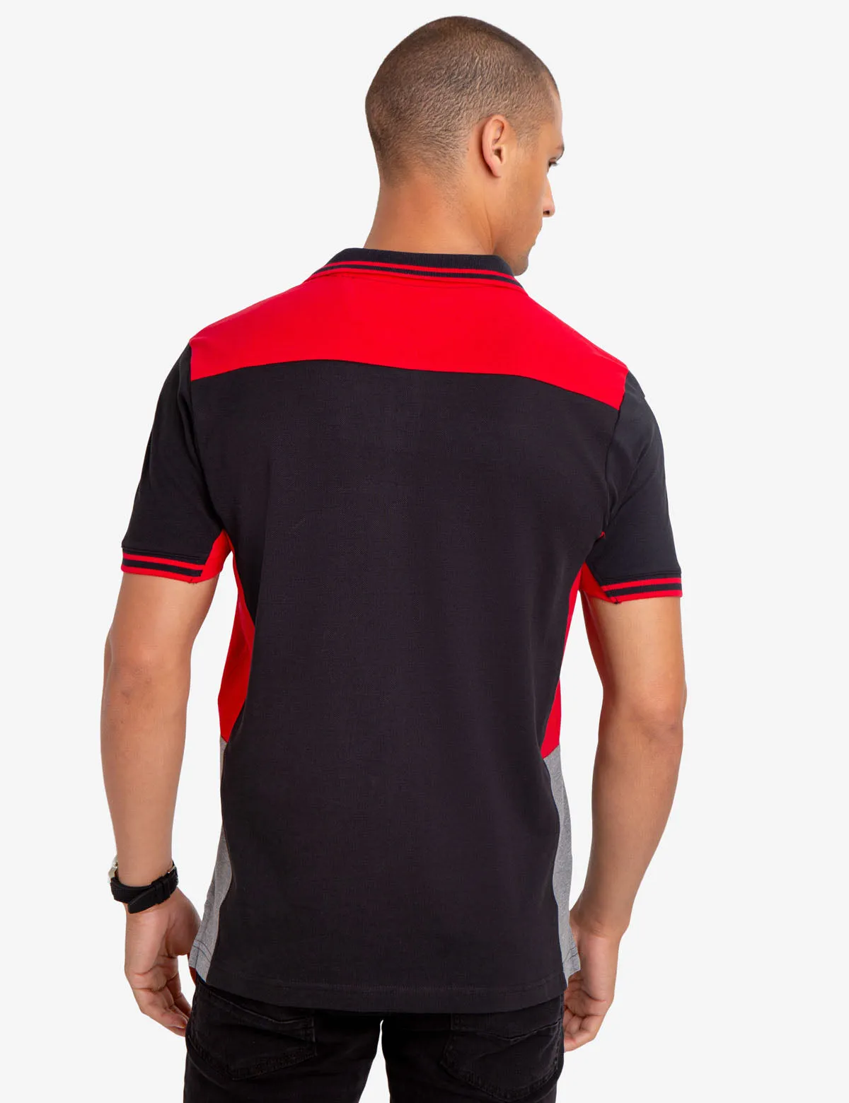 COLORBLOCK PATCH POLO SHIRT