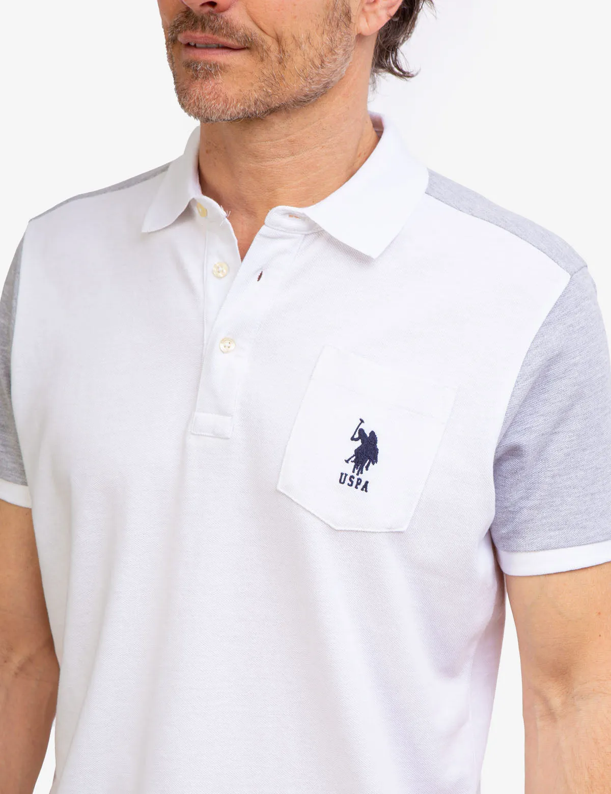 COLORBLOCK PIQUE POLO SHIRT WITH POCKET