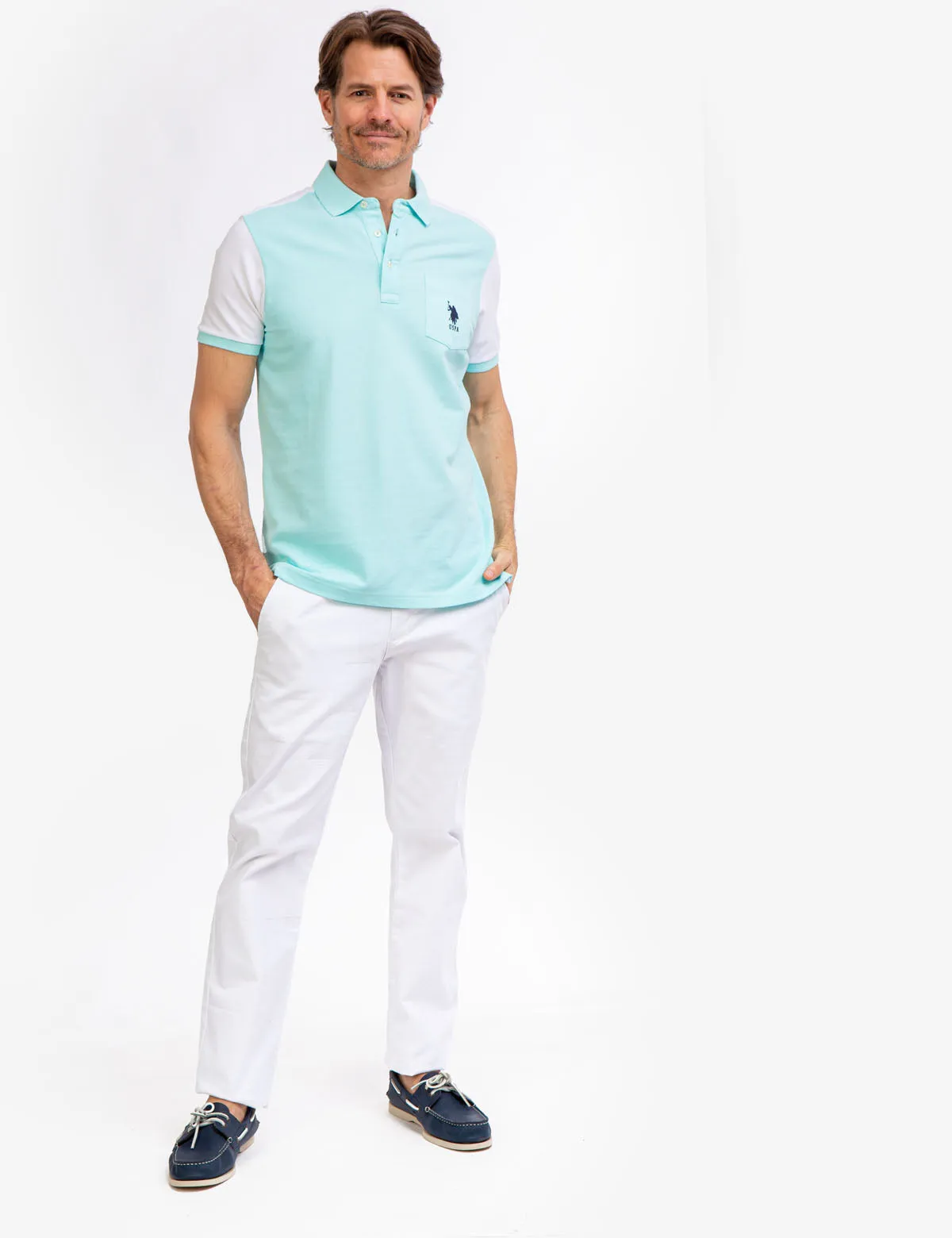 COLORBLOCK PIQUE POLO SHIRT WITH POCKET