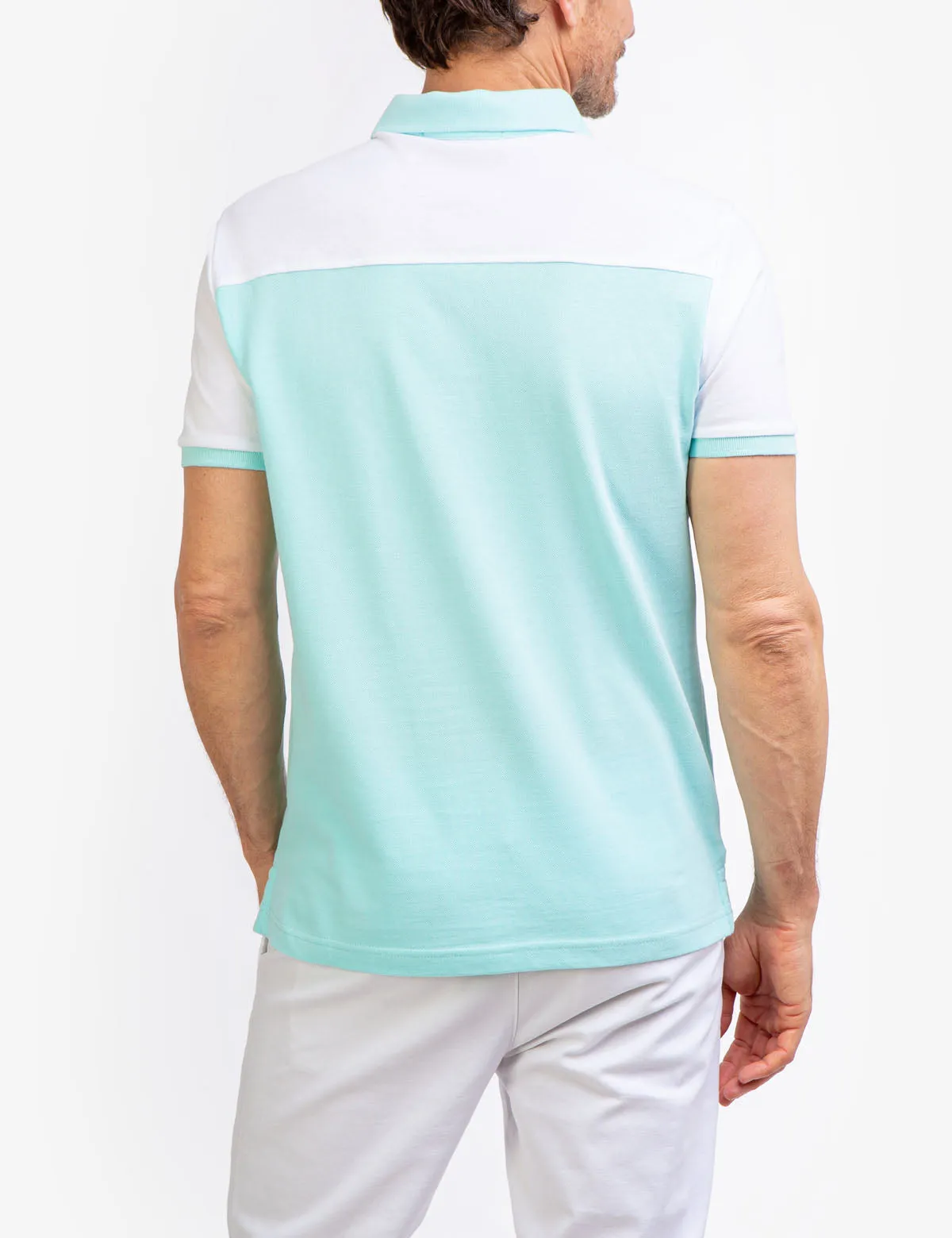 COLORBLOCK PIQUE POLO SHIRT WITH POCKET