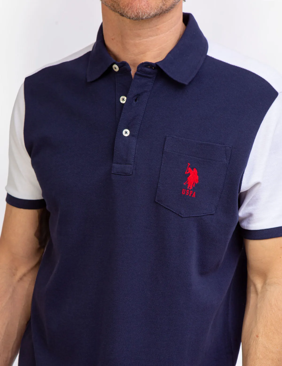 COLORBLOCK PIQUE POLO SHIRT WITH POCKET