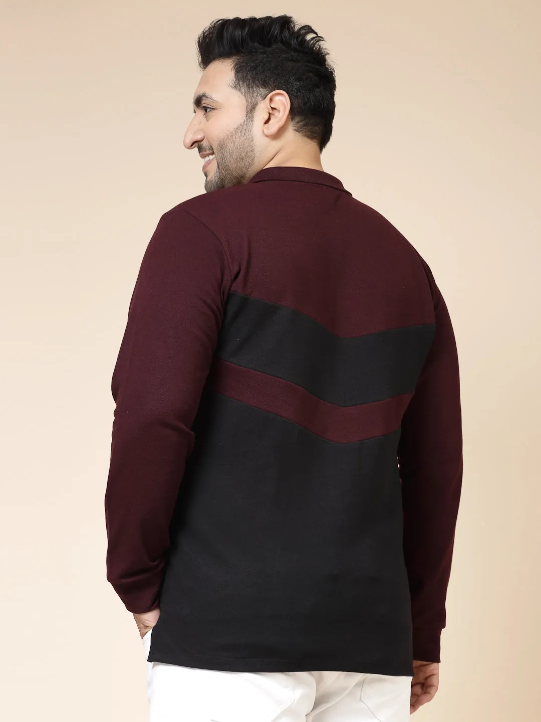 Colorblock Polo with Extended Sleeves