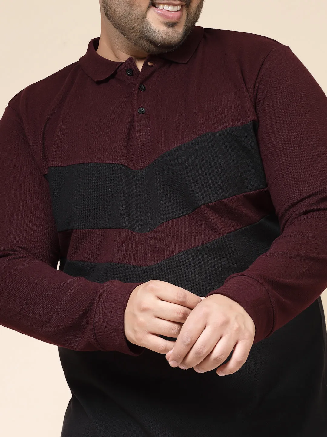 Colorblock Polo with Extended Sleeves