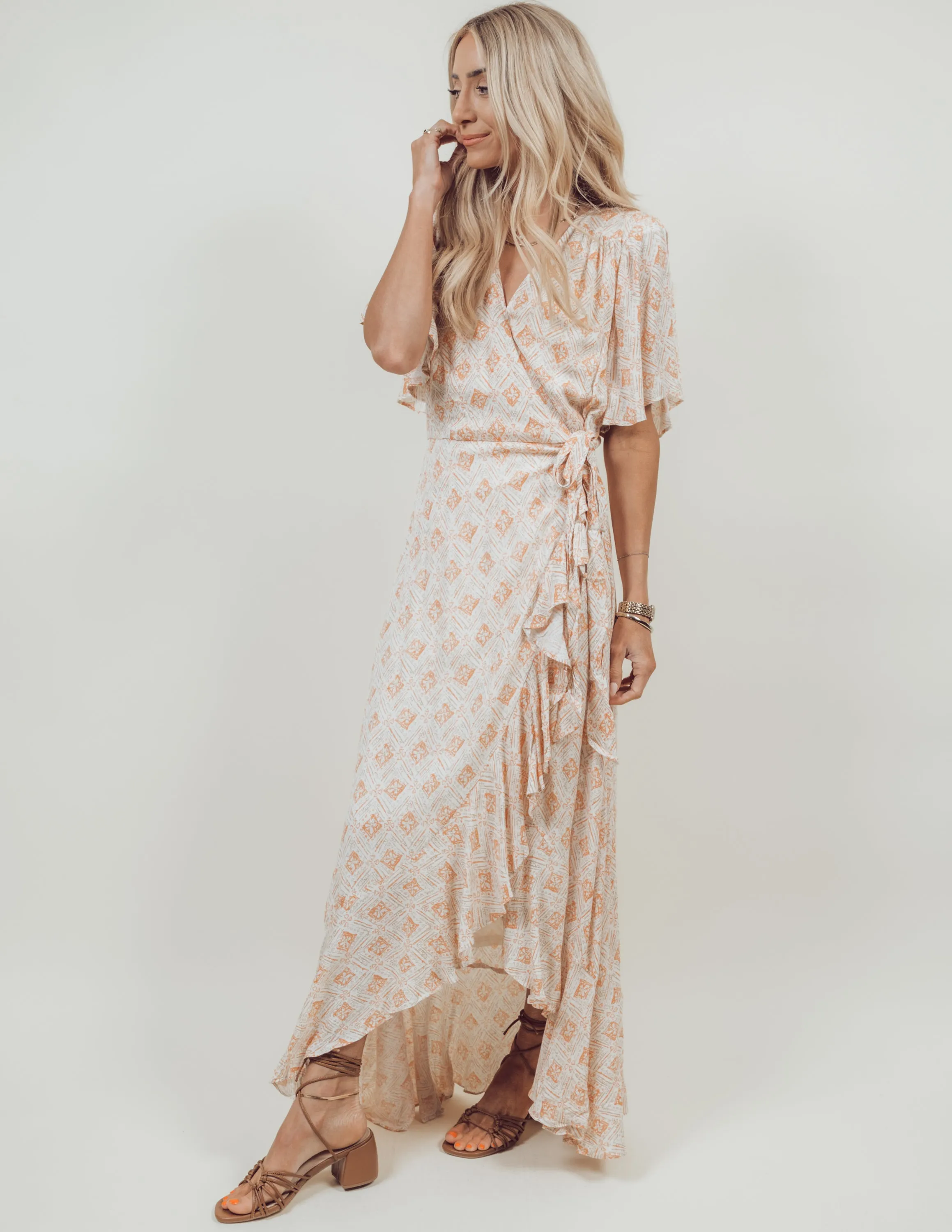 Colton Printed Wrap Dress