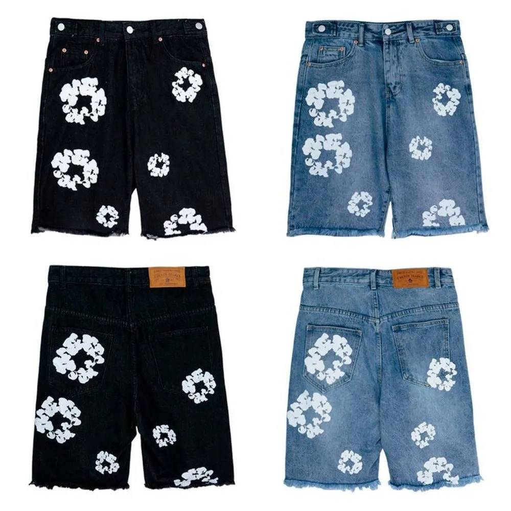 Denim Tears Shorts Summer Men's and Women's Loose Casual Denim Shorts