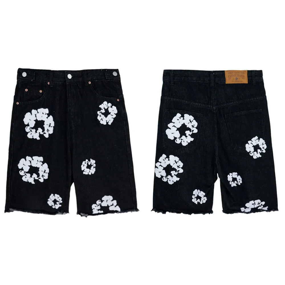 Denim Tears Shorts Summer Men's and Women's Loose Casual Denim Shorts