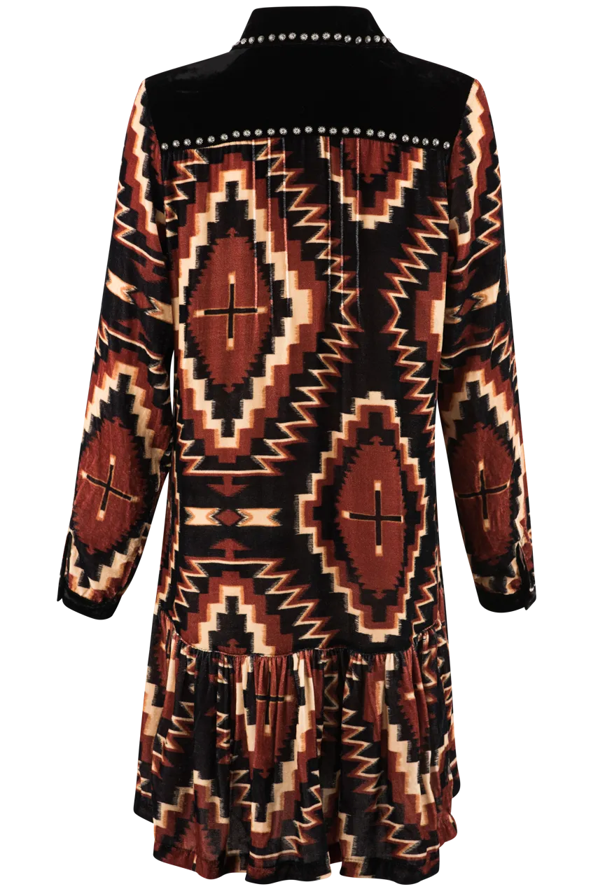 Double D Ranch Winter Blanket Print Dress