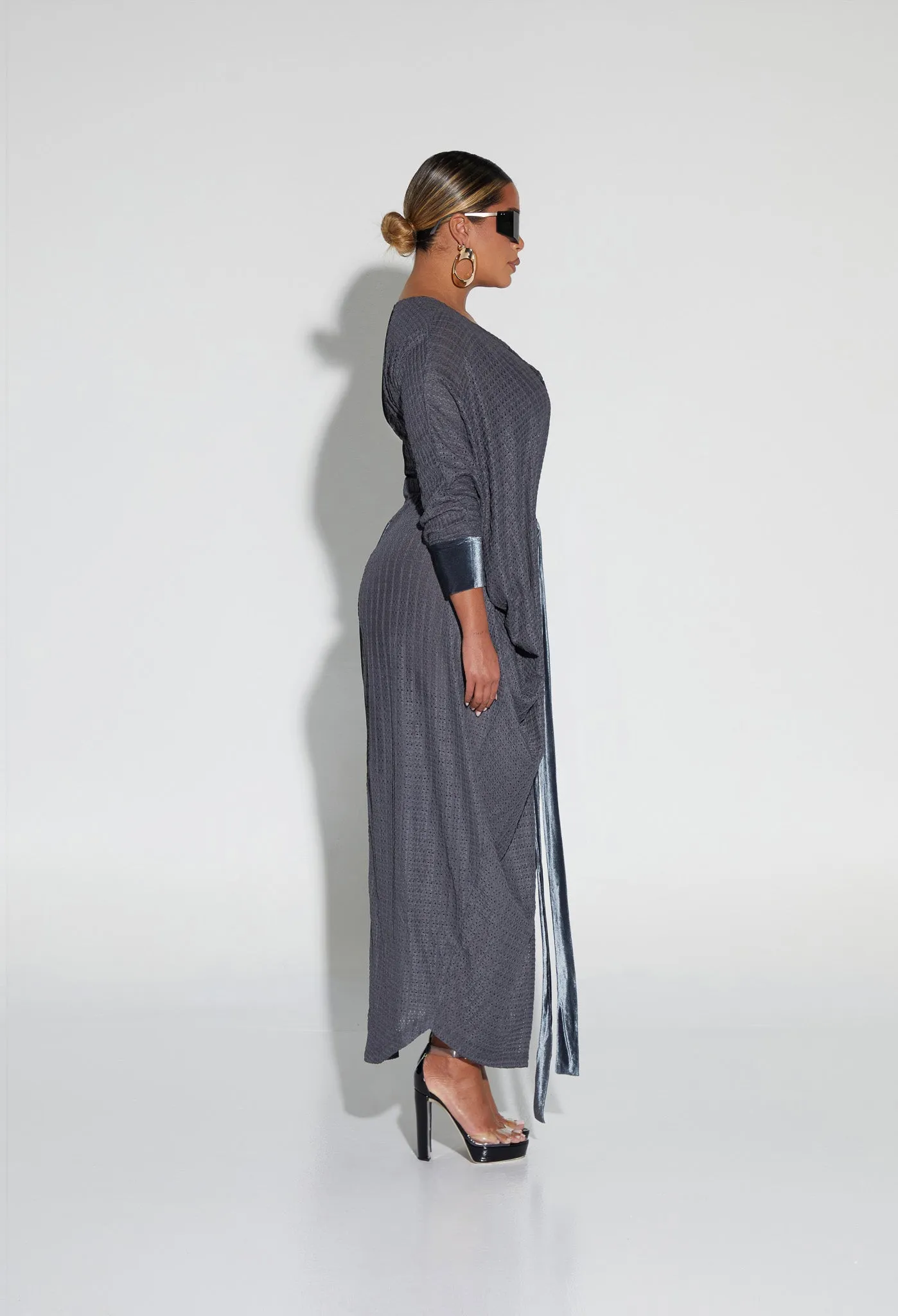 Draped Knit Tunic - Croc Skin