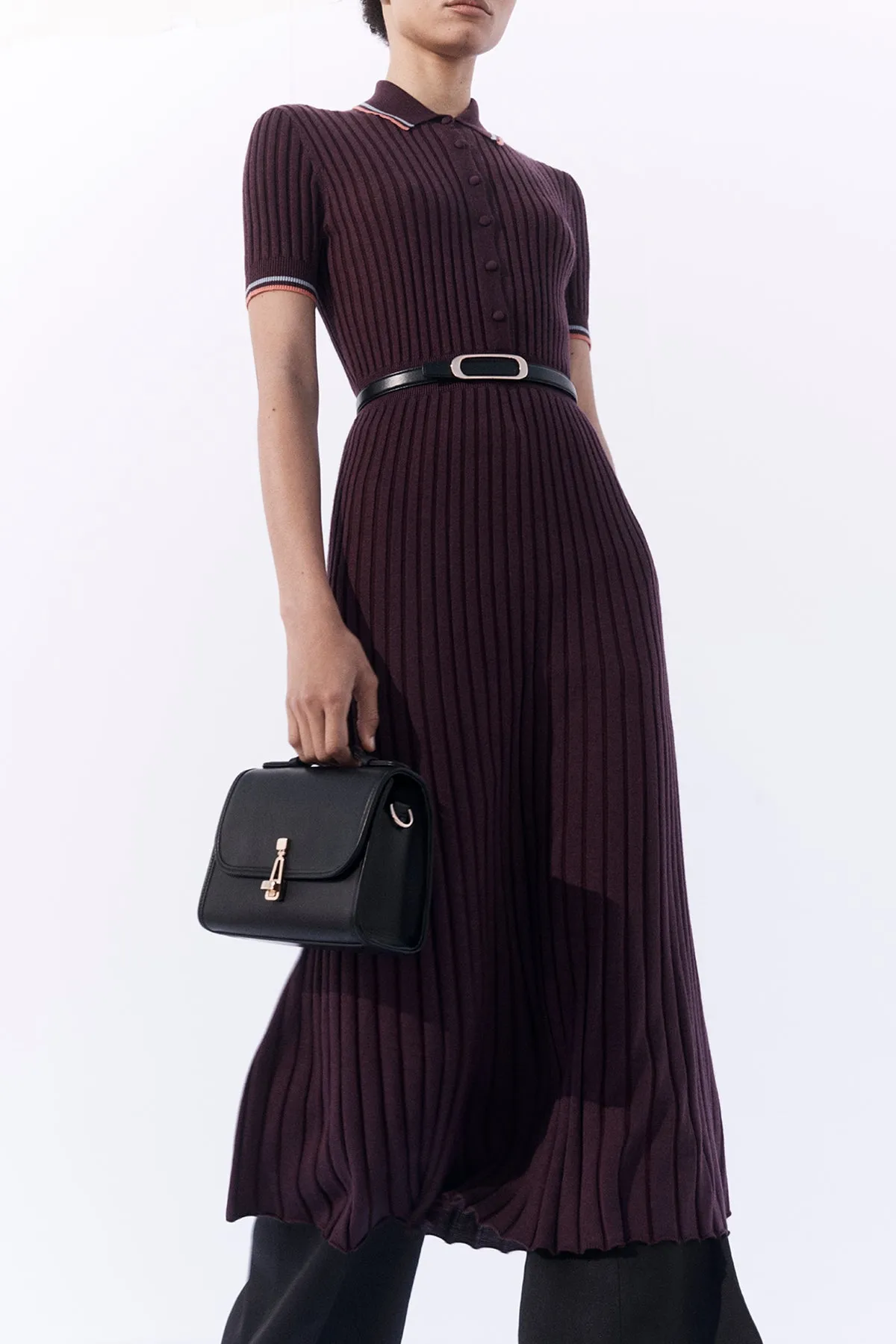 Eyot Knit Maxi Dress in Italian Plum Cashmere Silk