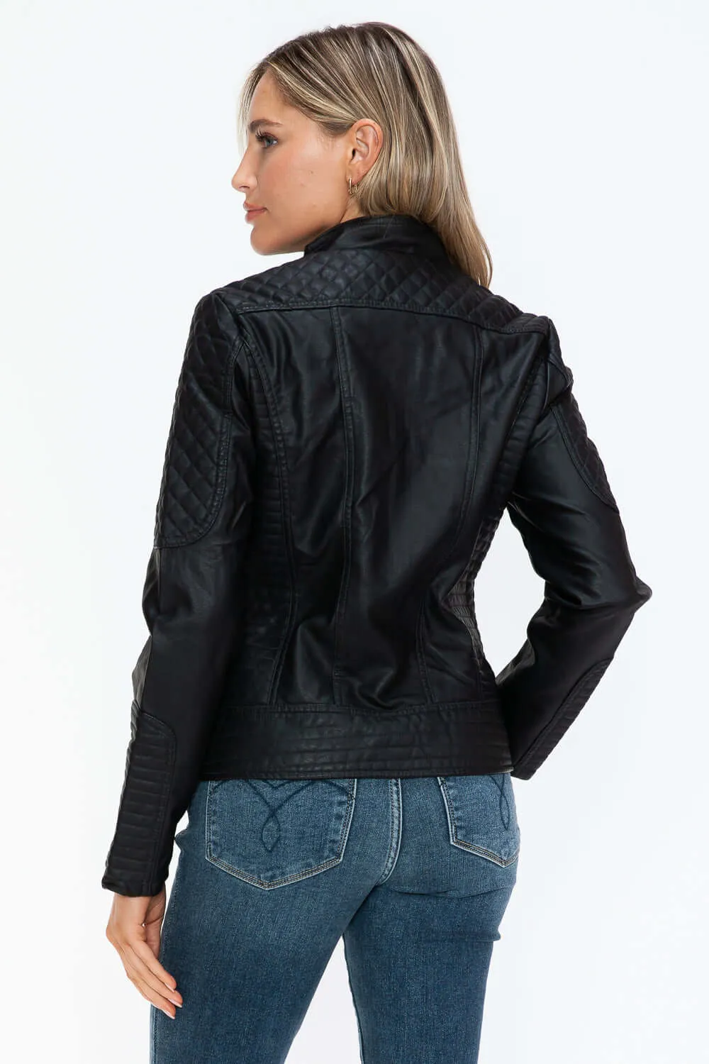 Faux Leather Zip Up Jacket