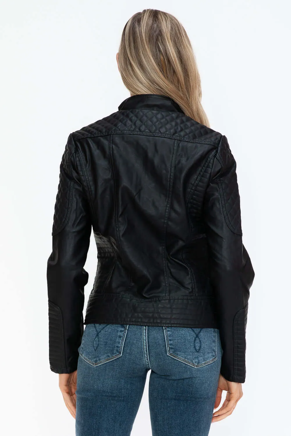 Faux Leather Zip Up Jacket