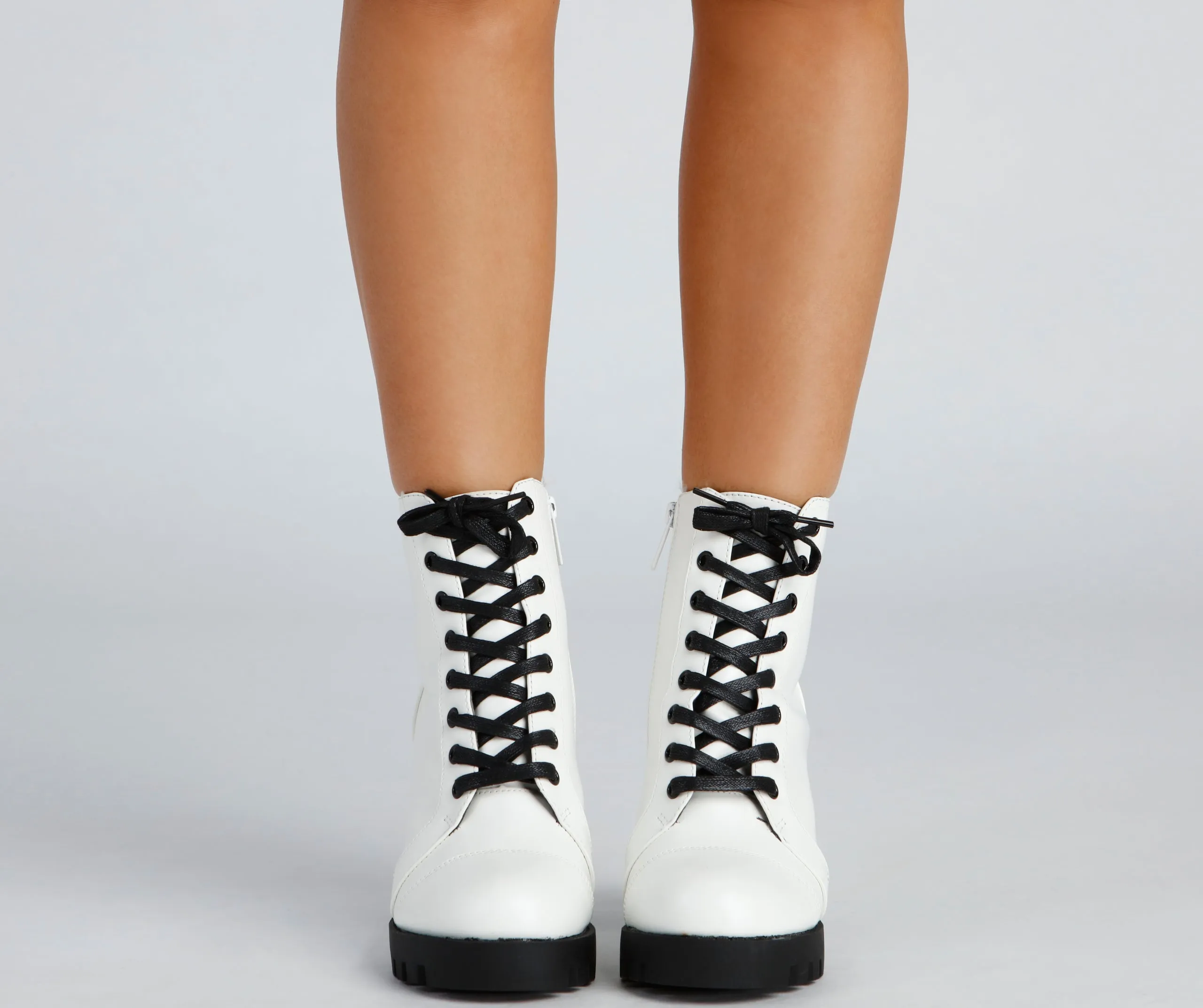 Feelin' Bold Lace-Up Booties