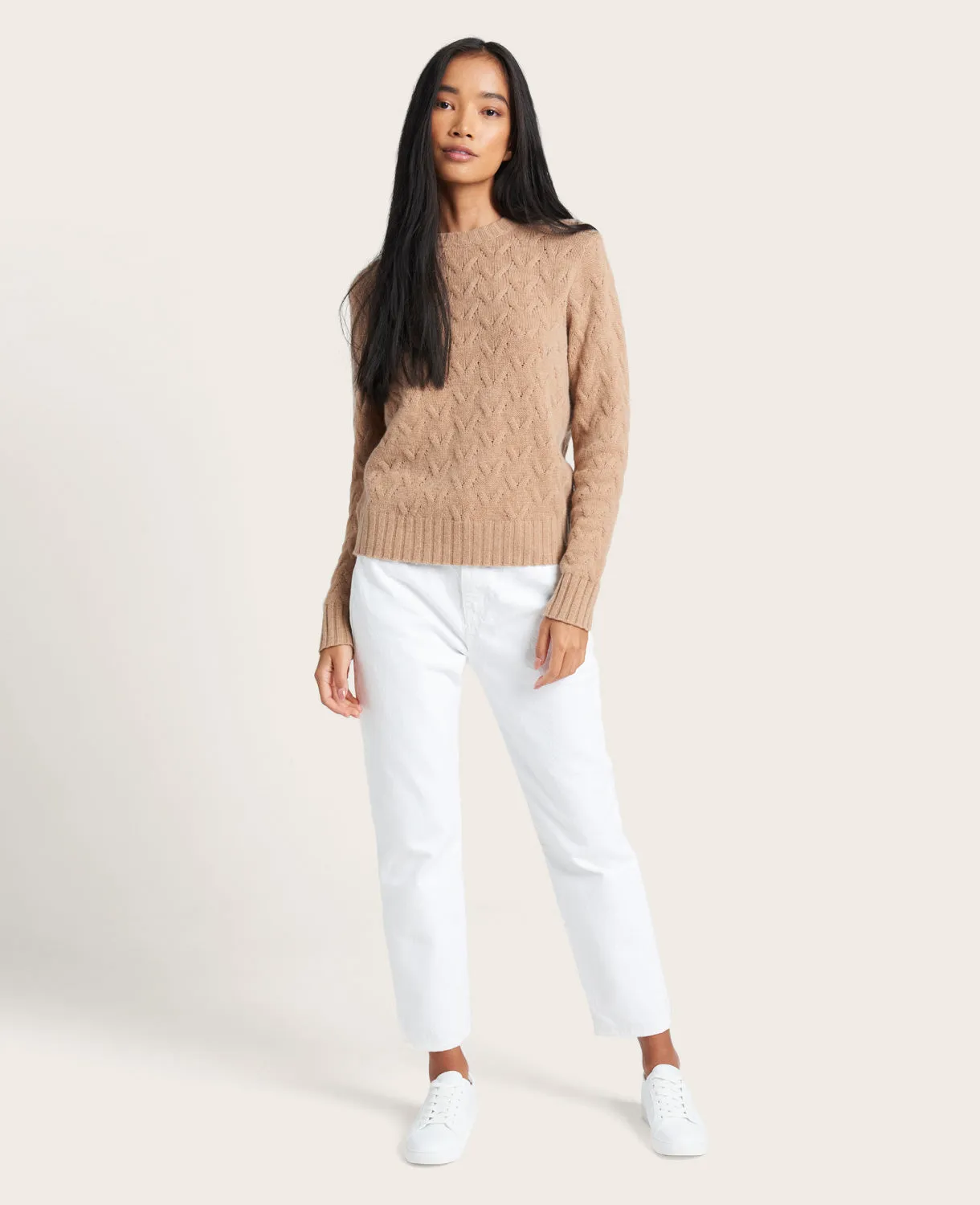 GENTLE SOULS - Site Exclusive! Cable-Knit Cashmere Sweater