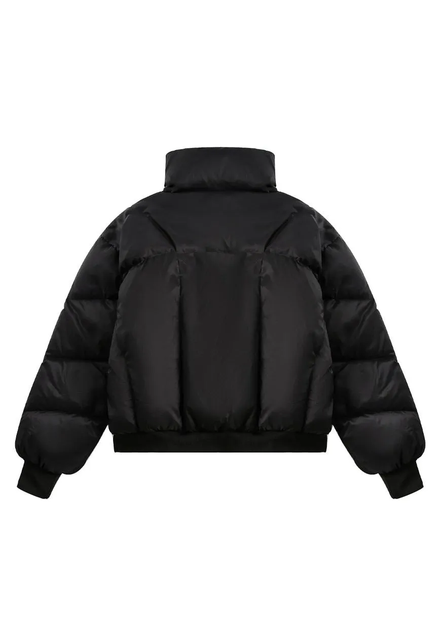 Gorpcore bomber jacket black grunge utility puffer