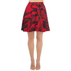 Graphic Print Red Skirt for Women, lioness-love