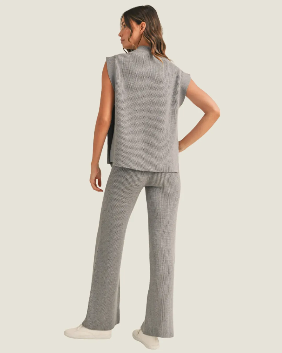 Grey Knitted Long Pants