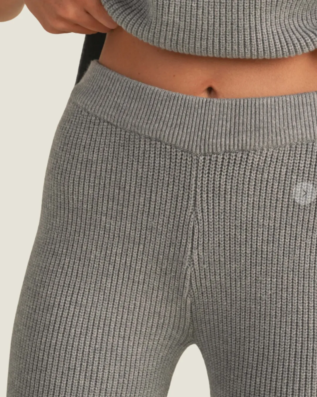 Grey Knitted Long Pants