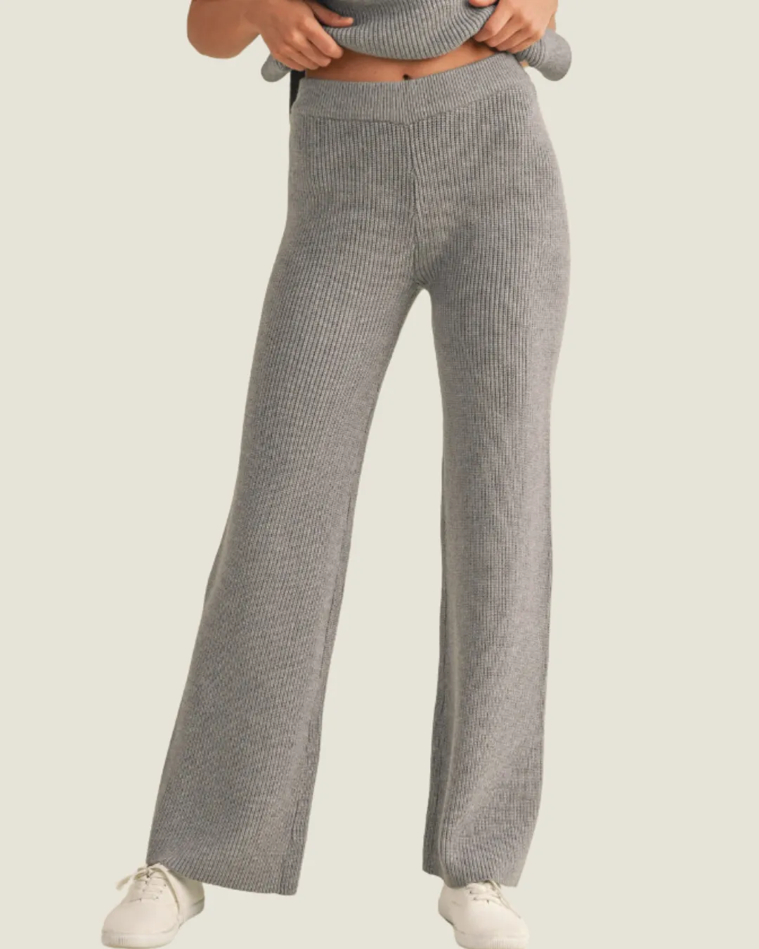 Grey Knitted Long Pants