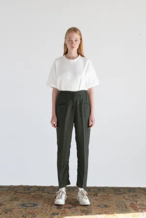 HERRINGBONE RELAXED-FIT TAILORED CASHMERE MERINO WOOL PANTS