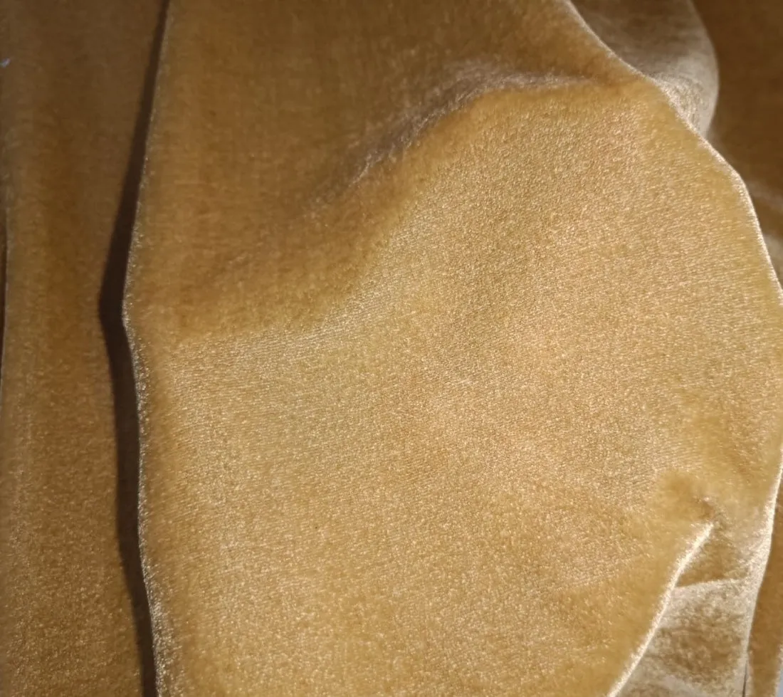 Imported Plush Golden Beige Silk Velvet Fabric 54" wide [12992]