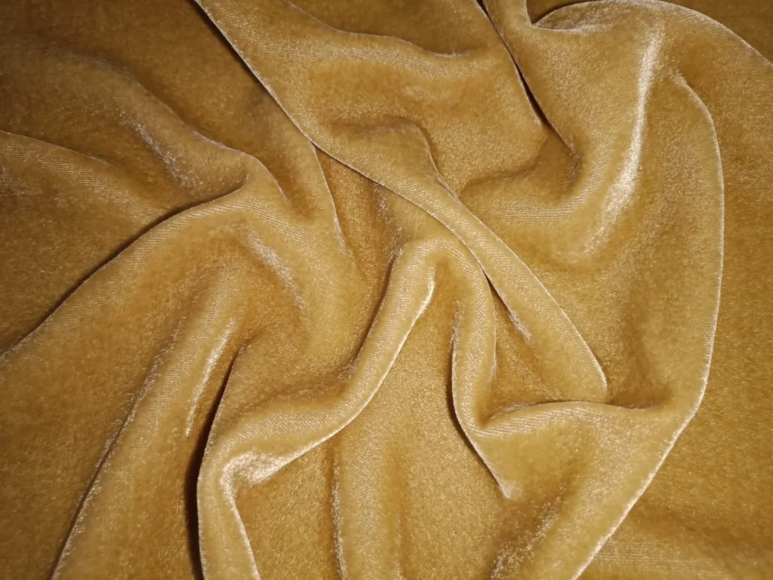 Imported Plush Golden Beige Silk Velvet Fabric 54" wide [12992]