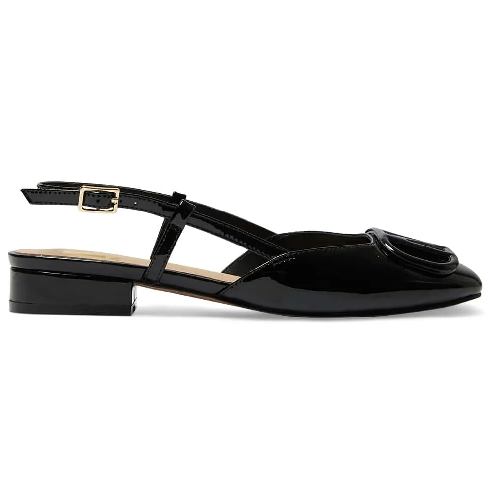 Jasmine Flat in Black Patent